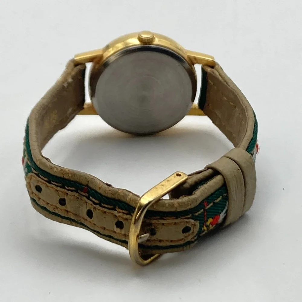 Vintage Giordano Women's Watch Golf Gold Tone Rotating Ball New Battery SMALL 7